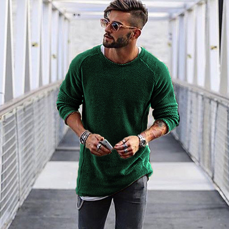 Comfortable Men's Loose-fit Acrylic Sweater in Multiple Colors