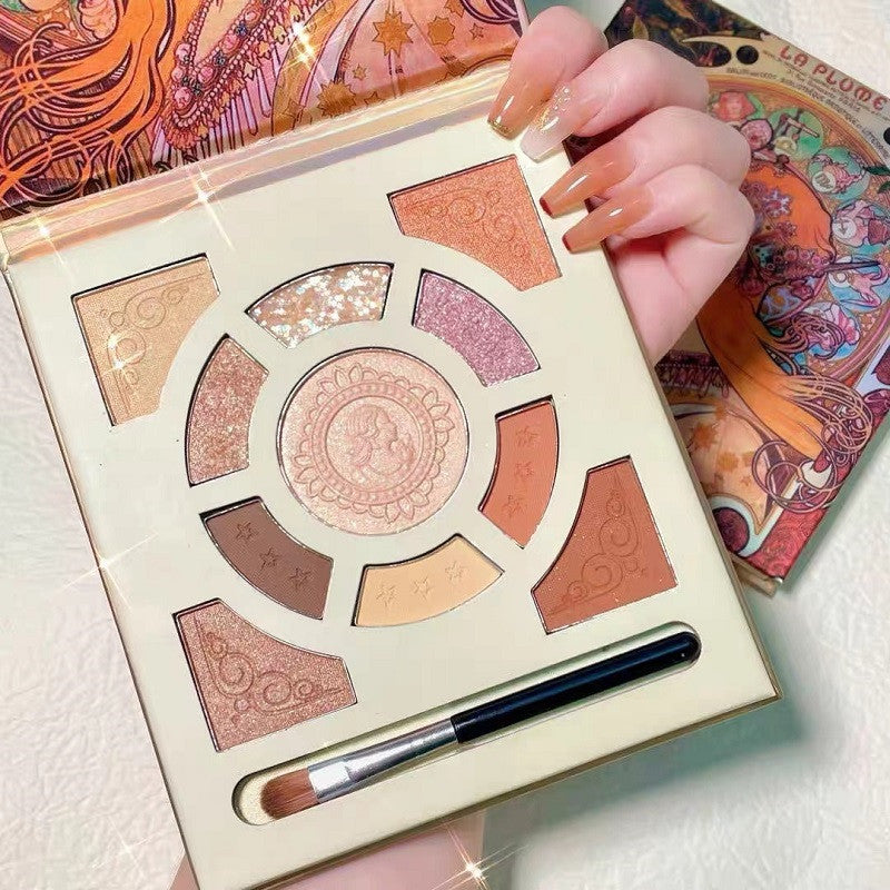 Goddess 11 - Color Glitter and Pearl Waterproof Eyeshadow and Blush Palette for Makeup Enthusiasts