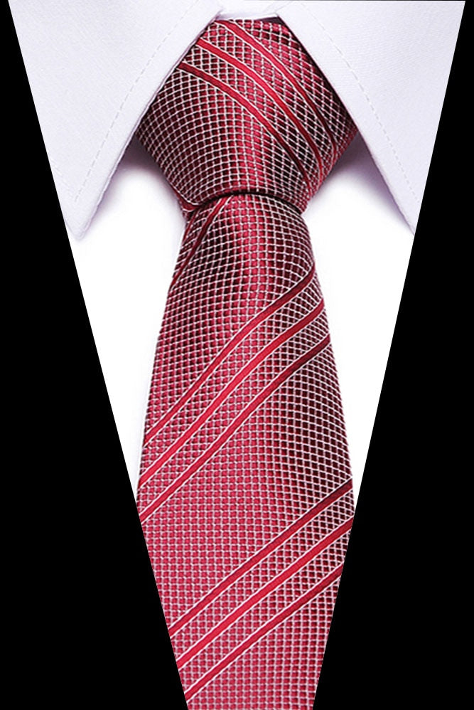KissLuck Men's 100% Silk Classic Plaid Neckties in Multiple Colors