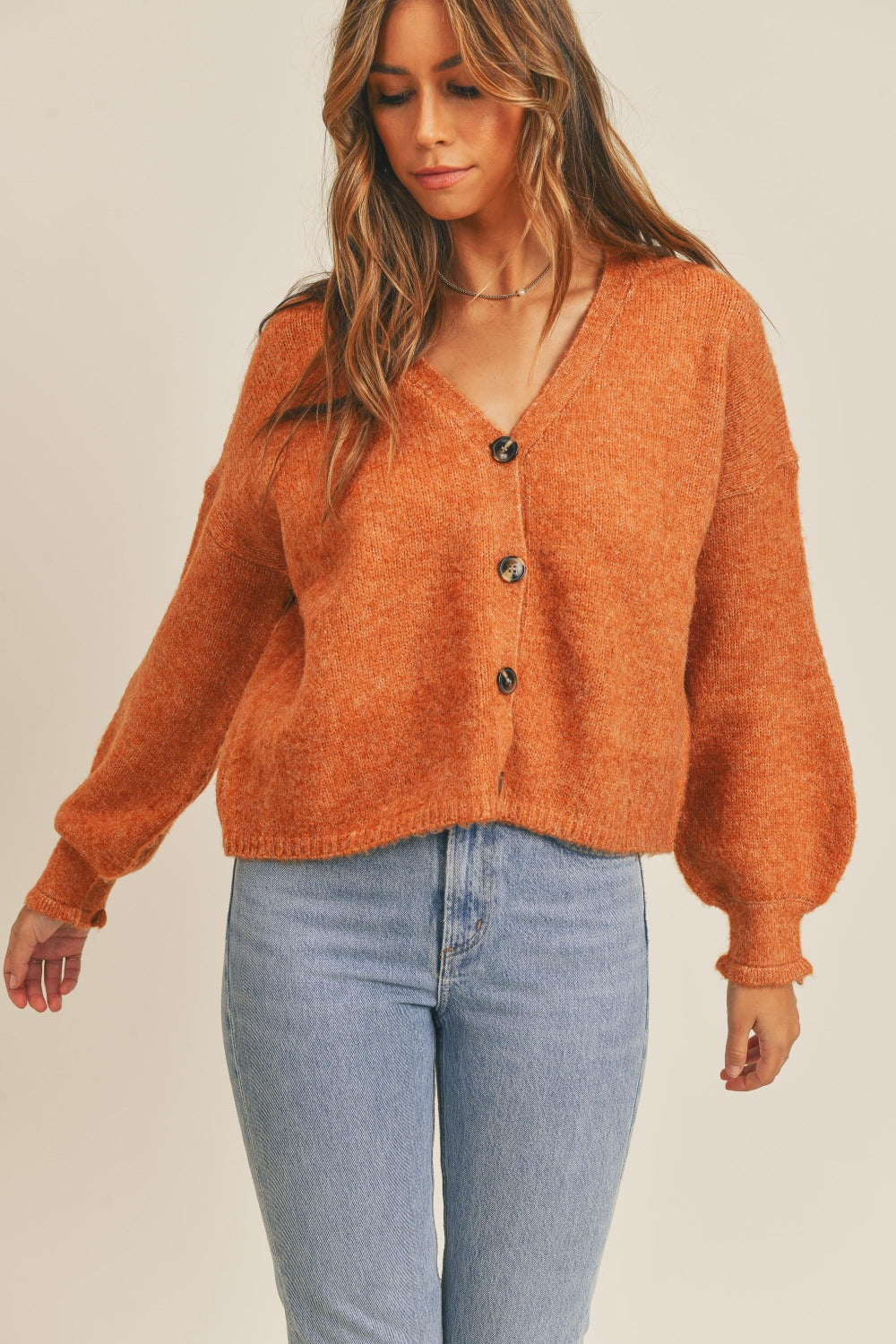 Stylish MABLE Long Sleeve Button-Down Cozy Sweater Cardigan