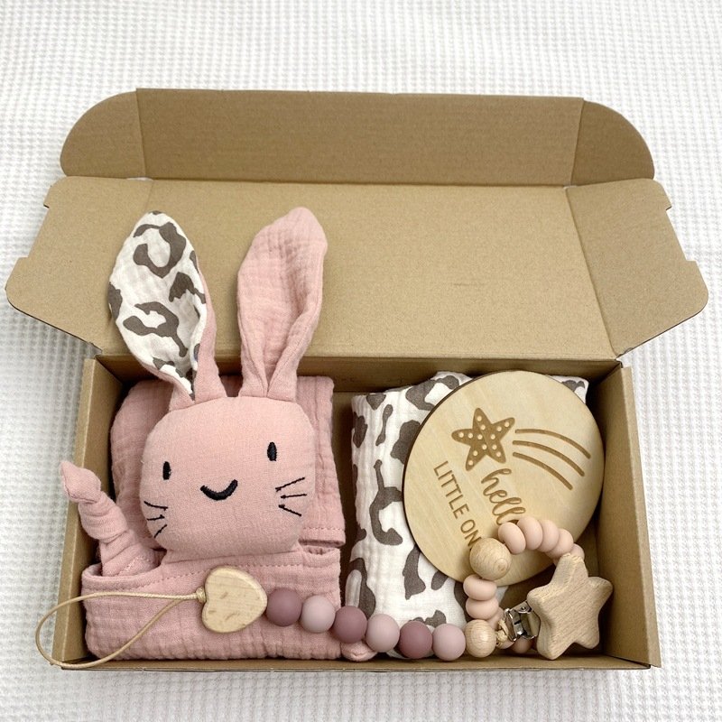 Adorable Solid - Color Cotton Baby Comfort Blanket Set