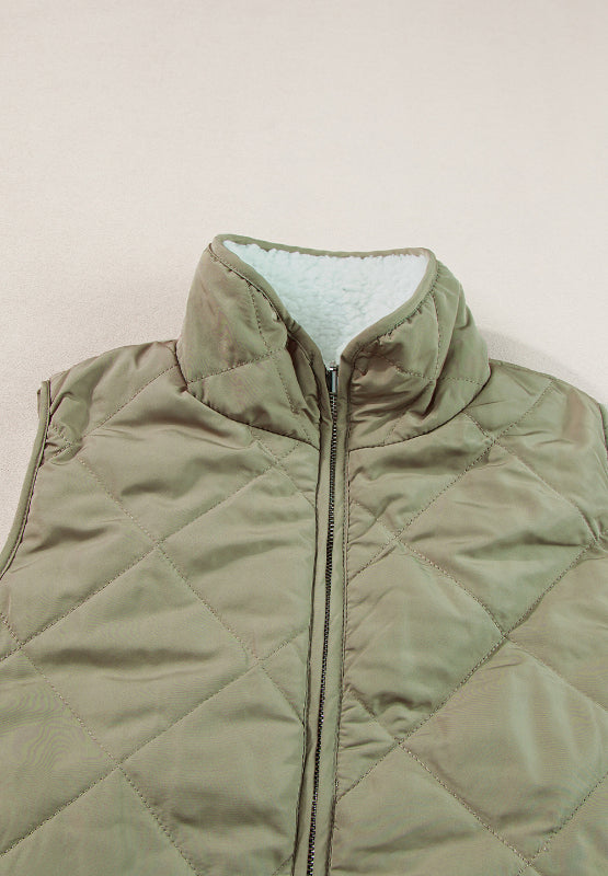 Soft Fuzzy Zip - Up Vest with Convenient Pockets