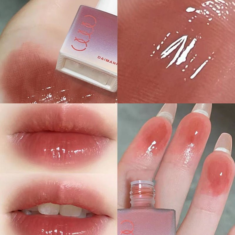 DAIMANPU Moisturizing Small Ice Cube Jelly Lip Gloss for Female Students