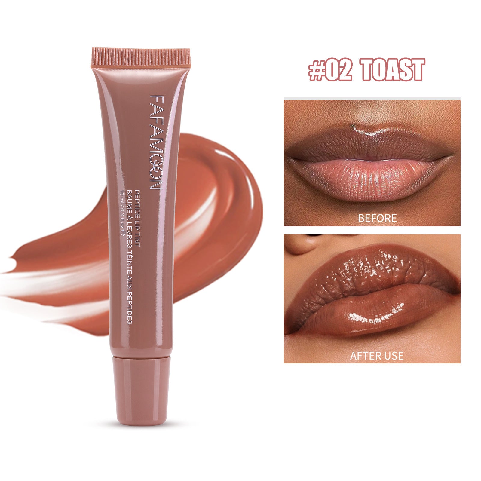 Waterproof and Long - Lasting Glossy Lip Glaze: Korean - Style Liquid Lipstick with a Mirror - like Finish in Tea Red, Ideal for Doodle Lip Makeup