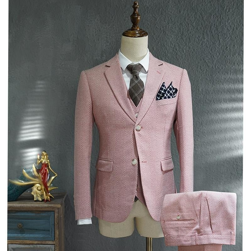 Stylish Men's Three-Piece British-Inspired Formal Suit for Business and Special Occasions