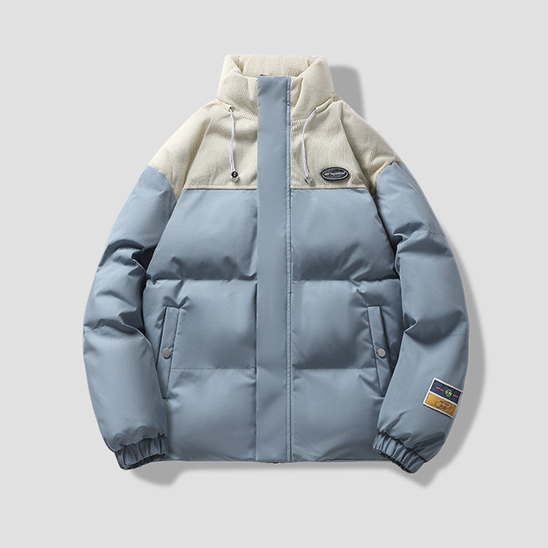 Men's Winter Fashionable and Loose Sports Down Cotton Coat with Stand-up Collar - A Warm and Casual Outerwear for the Cold Season