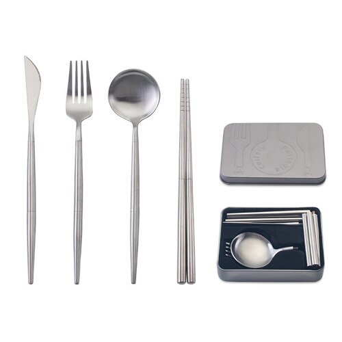 UKCOZY Pocket-Sized Portable Stainless Steel Dinnerware Set for Cake, Dessert, and Steak - Splittable Tableware Cutlery Ideal for Various Occasions
