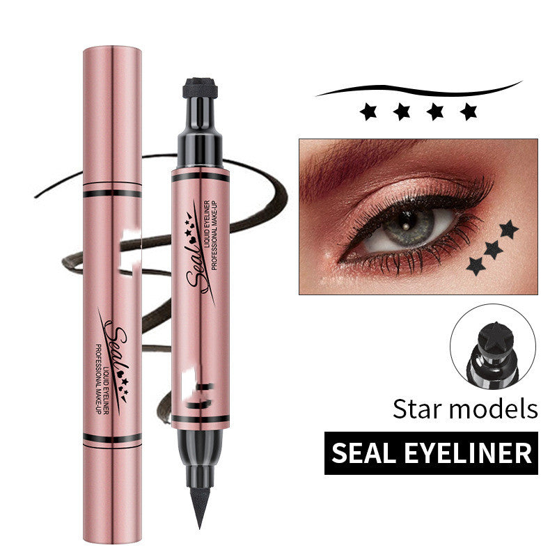 Double-ended Waterproof and Oil-resistant Liquid Eyeliner with Anti-smudge and Non-fading Features