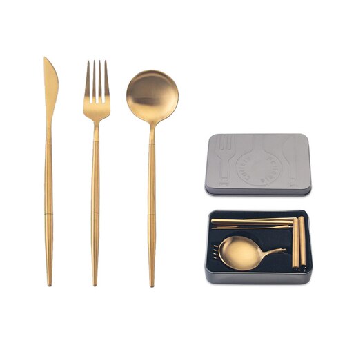UKCOZY Pocket-Sized Portable Stainless Steel Dinnerware Set for Cake, Dessert, and Steak - Splittable Tableware Cutlery Ideal for Various Occasions