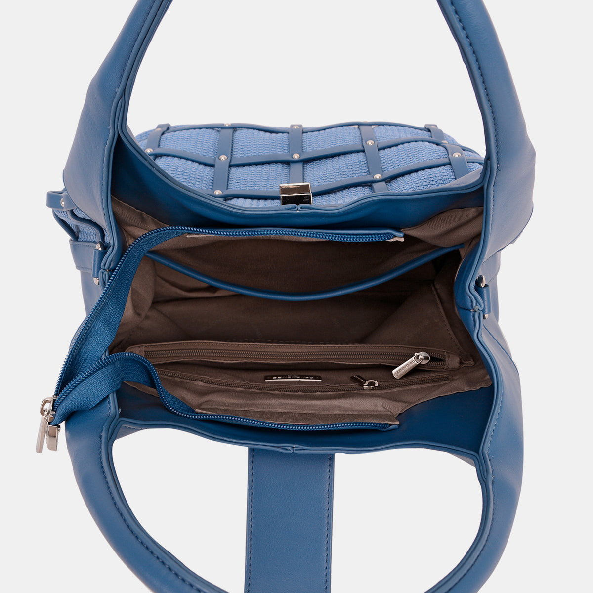 Stylish David Jones Rivet-Adorned Medium-Sized Decorative Handbag for Fashionable Women