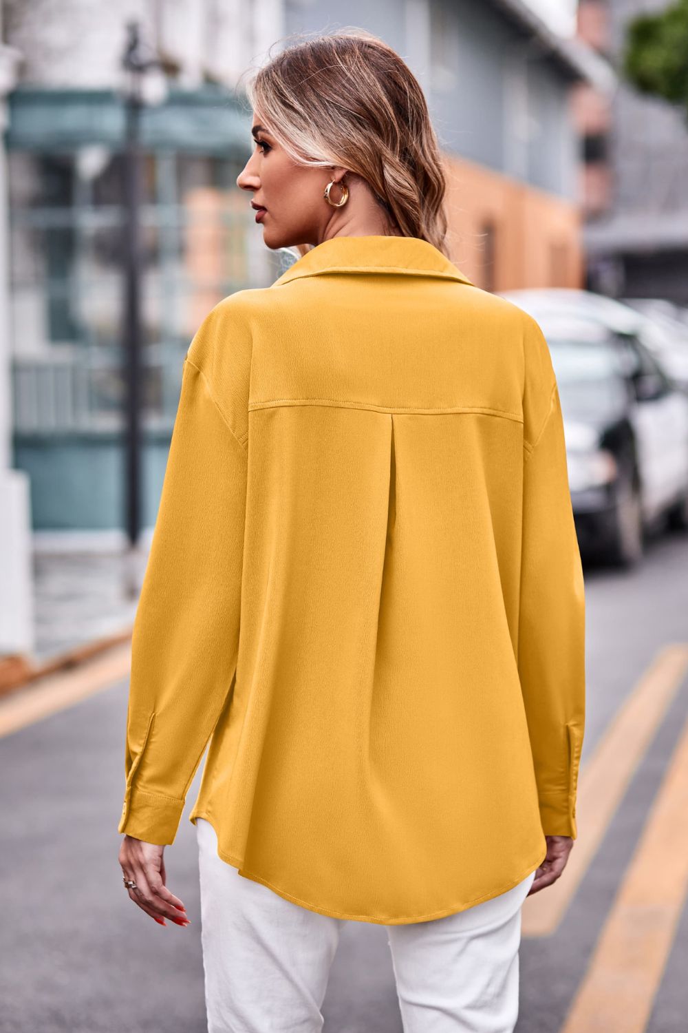 Casual Longline Dropped Shoulder Shirt with Functional Pockets