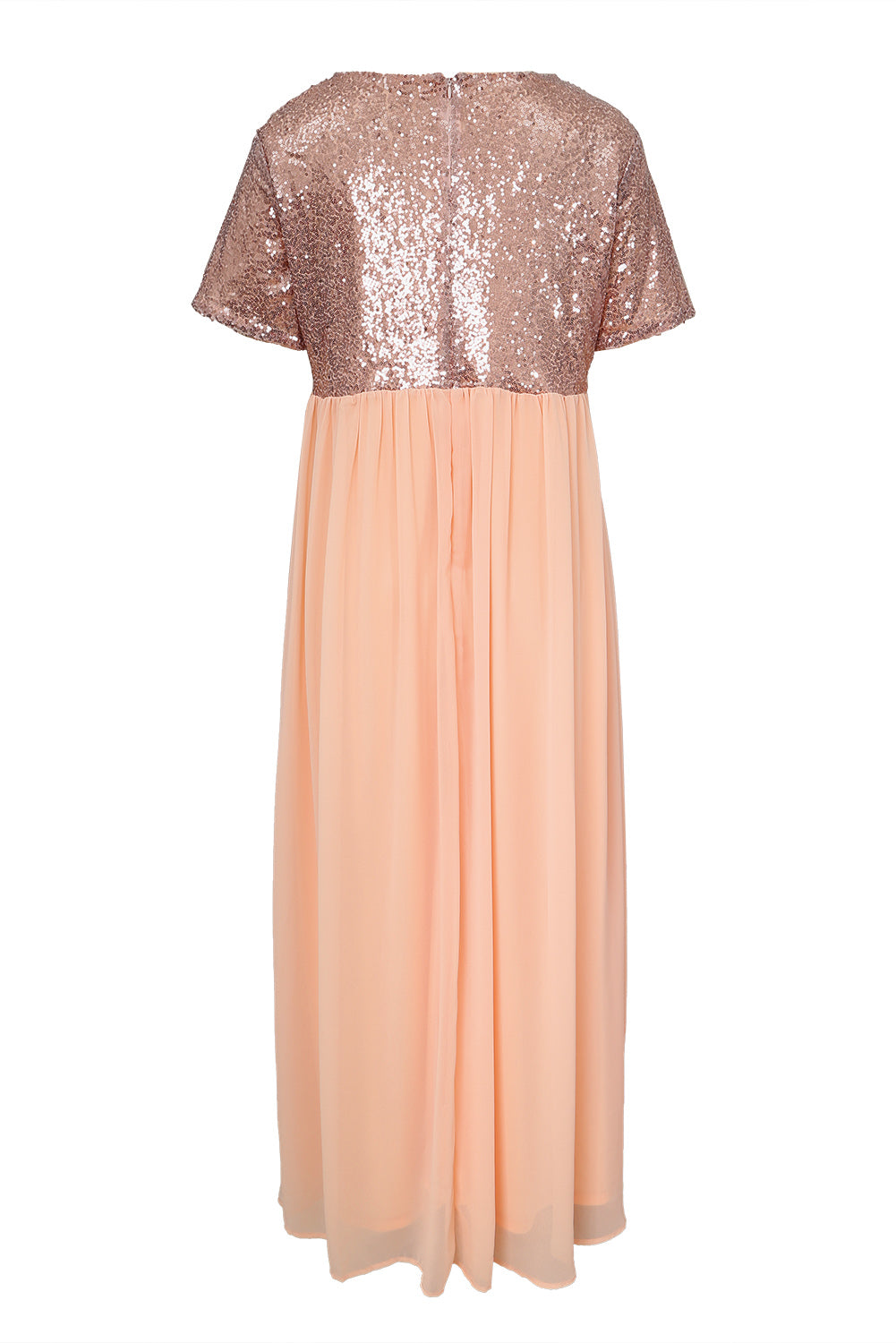 Plus Size Maxi Dress with Sequined Splicing Design