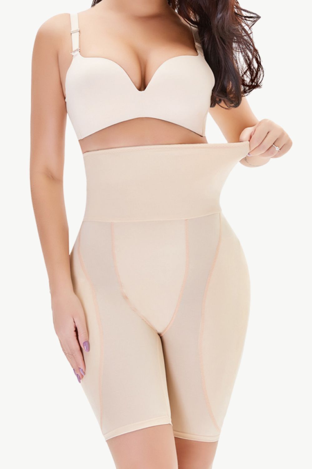 Full-Size High-Waisted Elastic Pull-On Shaping Shorts for a Slimmer Look
