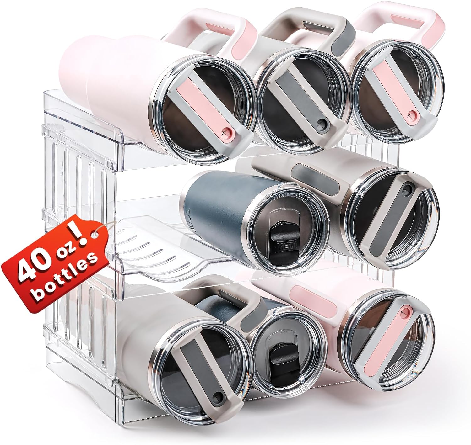 Gracenal Large Stackable Water Bottle Organizer for 40 oz Stanley Tumbler