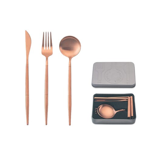 UKCOZY Pocket-Sized Portable Stainless Steel Dinnerware Set for Cake, Dessert, and Steak - Splittable Tableware Cutlery Ideal for Various Occasions