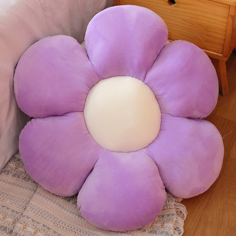 Soft Furry Plush Peach Blossom-Shaped Pillow for Baby Home Decor