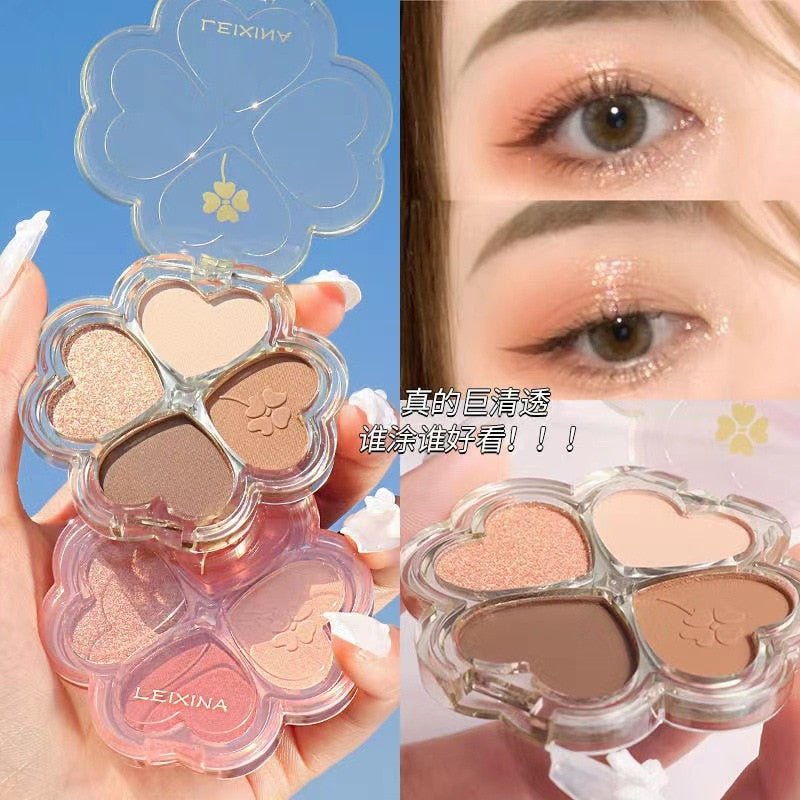 Lucky Clover Beginner-Friendly Eyeshadow Palette with Pearlescent and Matte Finishes for Daily Natural Nude and Long-Lasting Eye Makeup