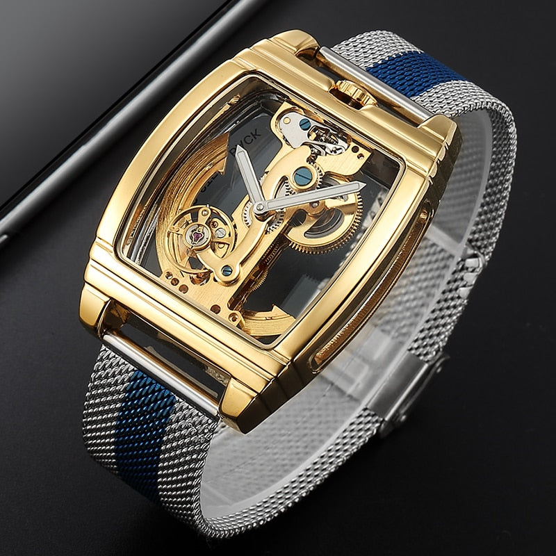 Gorben Luxury Men's Transparent Automatic Self - Winding Mechanical Wristwatch