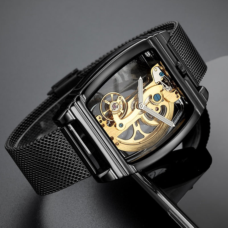 Gorben Luxury Men's Transparent Automatic Self - Winding Mechanical Wristwatch