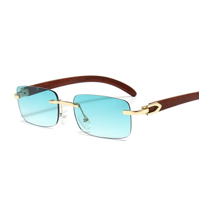 Stylish Frameless Eyeglasses with Exquisite Wood Grain Design