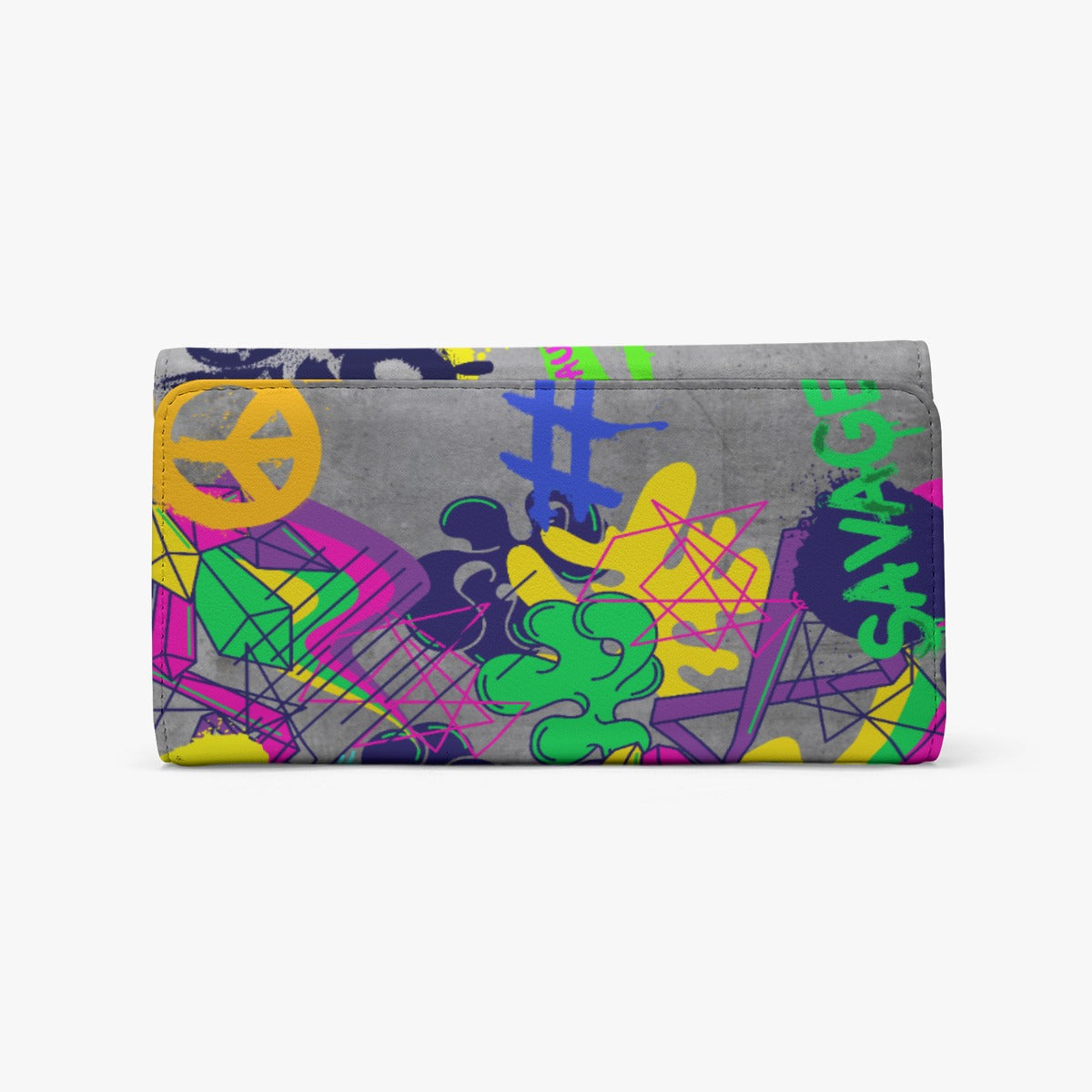 Foldable Graffiti, Paint, and Art-Inspired Spray-Painted Motivational Wallet with 'Don't Give Up' Design (Designed by Dunbi)