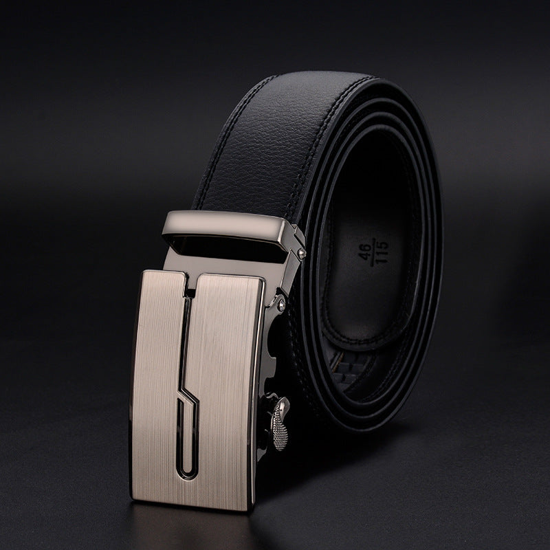 Men's Monochrome Automatic Square Metal Belt Buckle for Business