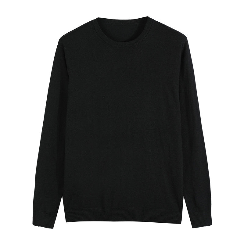 Men's Summer Casual Slim-Fit Computer-Knitted Solid Color Pullover Knit Sweater