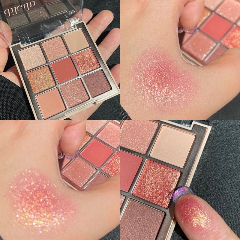 MOONBIFFY 9 - Color Long - Lasting Shimmer Matte Eyeshadow Palette for Korean - Style Makeup