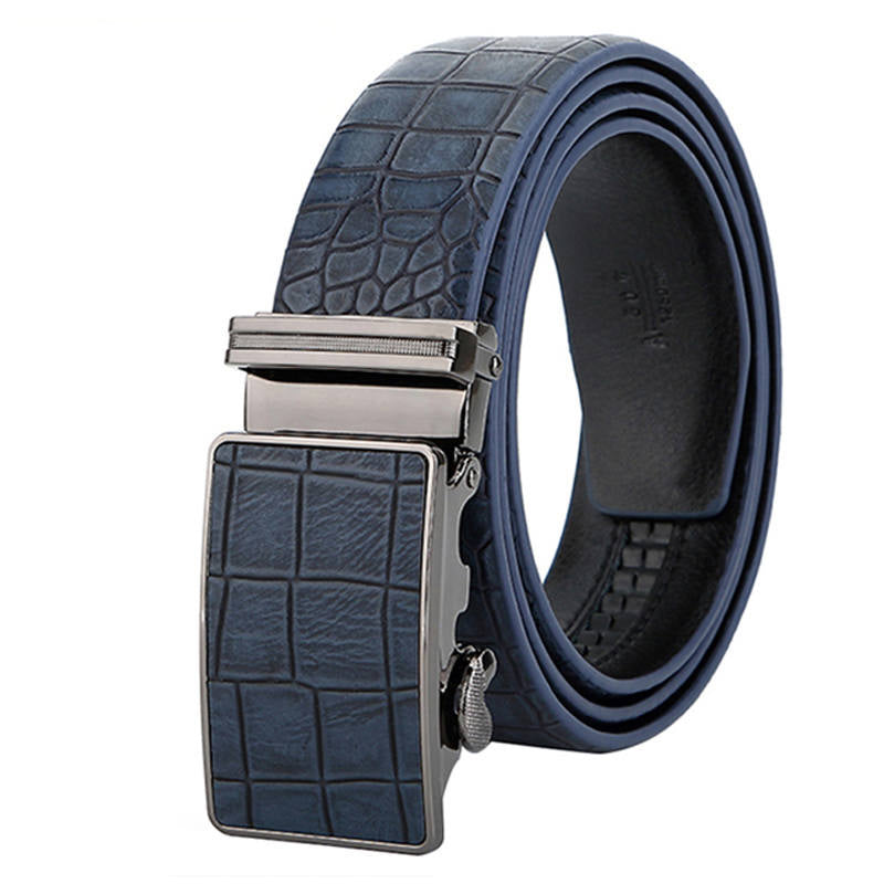 Men's Stylish Automatic Alloy Buckle Two - layer Cowhide Belt