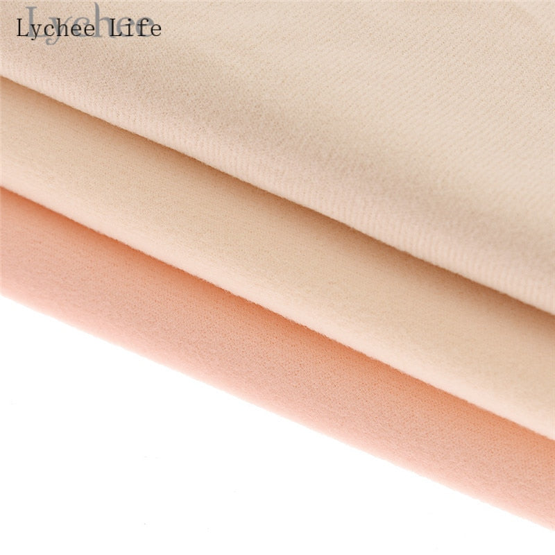 Lychee Life Doll Skin-Style Solid Color Fleece Plush Cloth for DIY Patchwork and Sewing Crafting Supplies Accessories