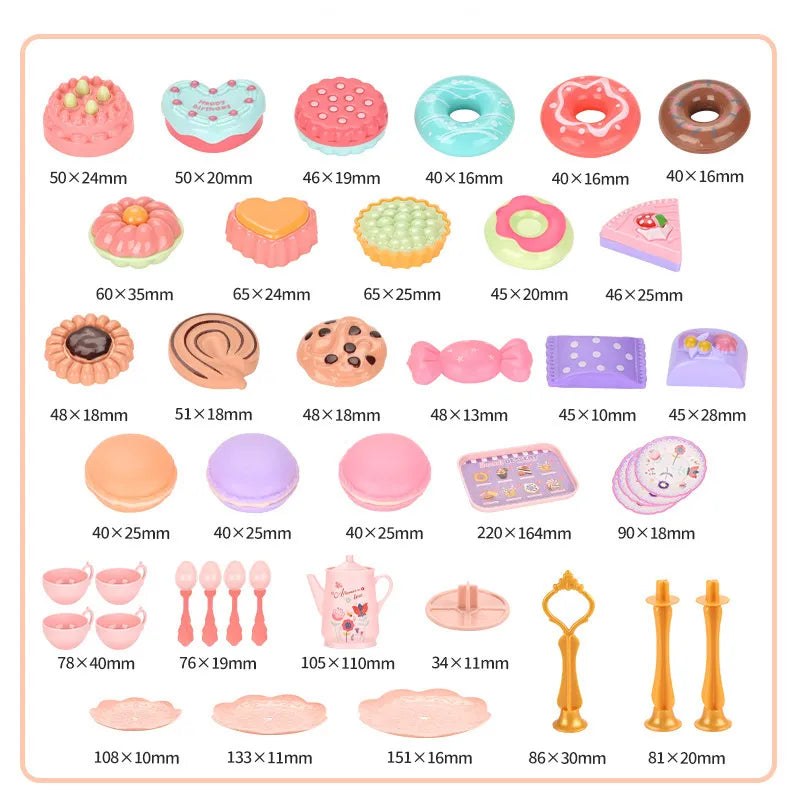 DIY Girls Pretend Play Kitchen Tea Food Cake Set - Ideal Gifts for Kids