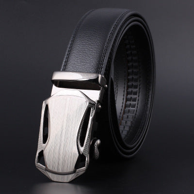 Men's Monochrome Automatic Square Metal Belt Buckle for Business