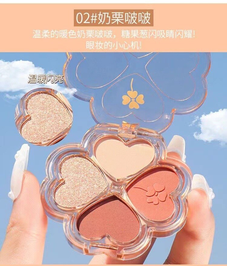 Lucky Clover Beginner-Friendly Eyeshadow Palette with Pearlescent and Matte Finishes for Daily Natural Nude and Long-Lasting Eye Makeup