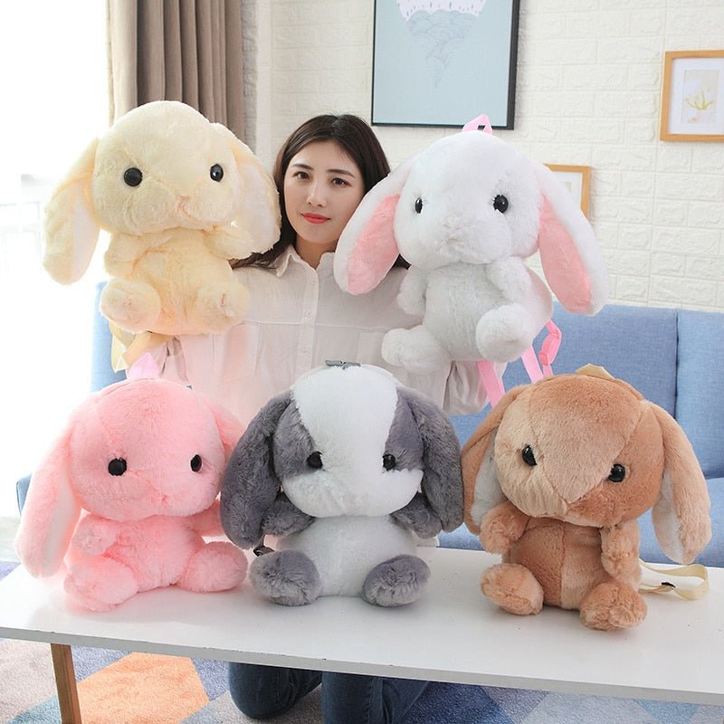 Adorable Furry Bunny-Shaped Backpack for Children's School Use
