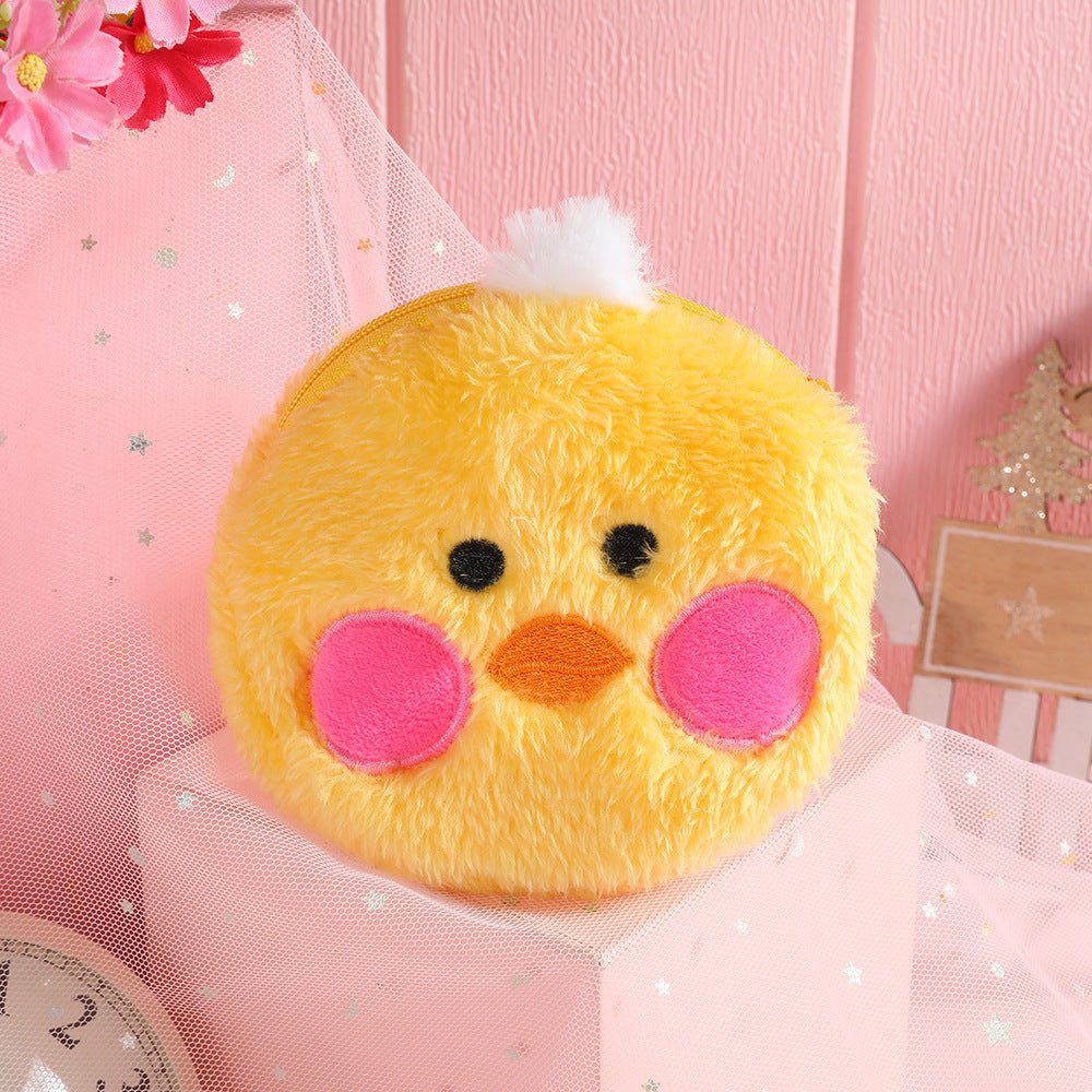 Adorable Cartoon Plush Cat and Bear Coin Bag Pendant for Children