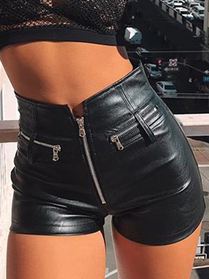 Fashionable Full-Size Zip-Up Shorts with Convenient Pocket