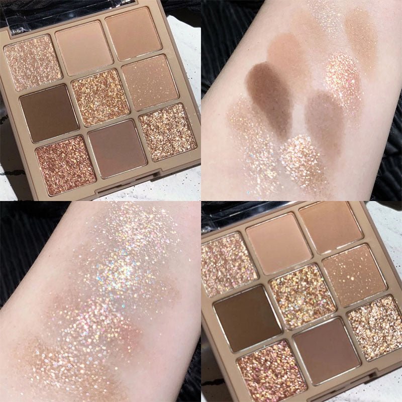 MOONBIFFY 9 - Color Long - Lasting Shimmer Matte Eyeshadow Palette for Korean - Style Makeup