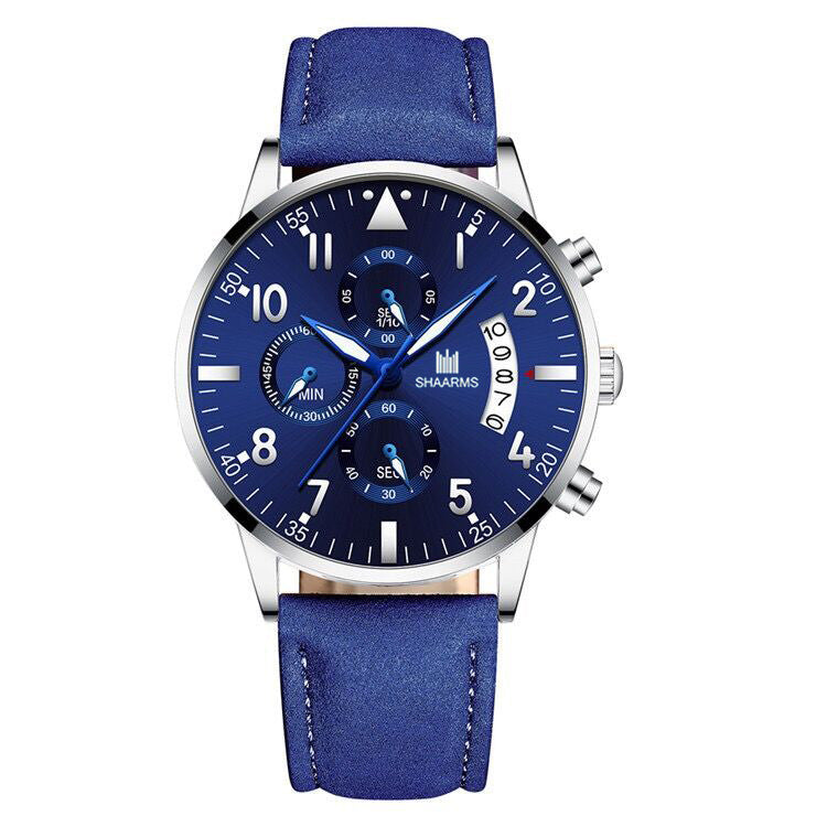 Fashionable Men's Stainless Steel Buckle Wristwatch with Quartz Movement