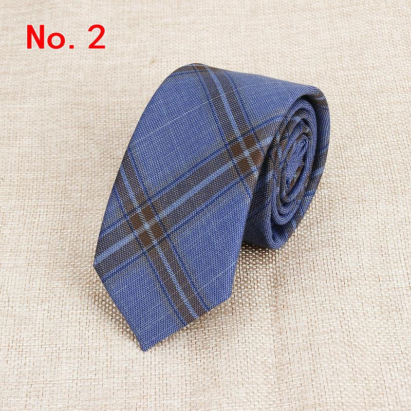 Stylish Men's Colorful Narrow Plaid Neckties Made of Cotton