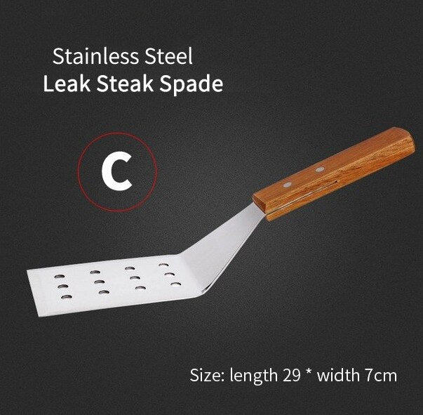 Leeseph Stainless Steel Dough Cutter, Steak Shovel & Pizza Salad Scraper - Kitchen Baking Tools