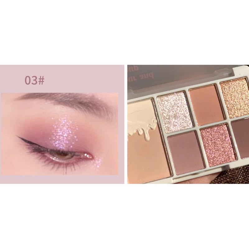 7 - Color Glitter Eyeshadow Palette: Matte, Shimmer, Long - Lasting and Waterproof