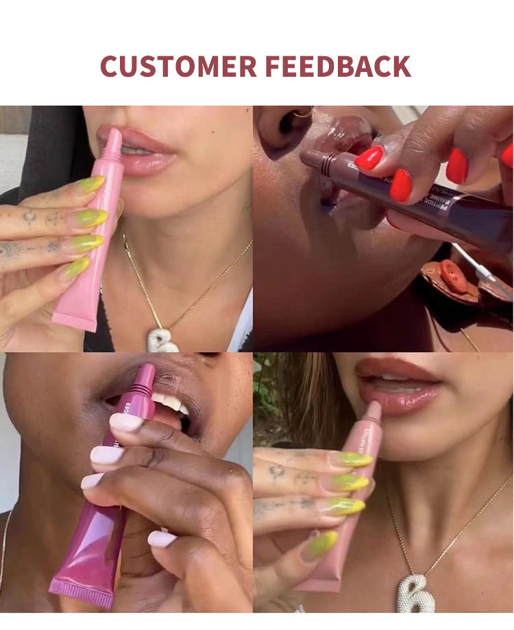 Waterproof and Long - Lasting Glossy Lip Glaze: Korean - Style Liquid Lipstick with a Mirror - like Finish in Tea Red, Ideal for Doodle Lip Makeup
