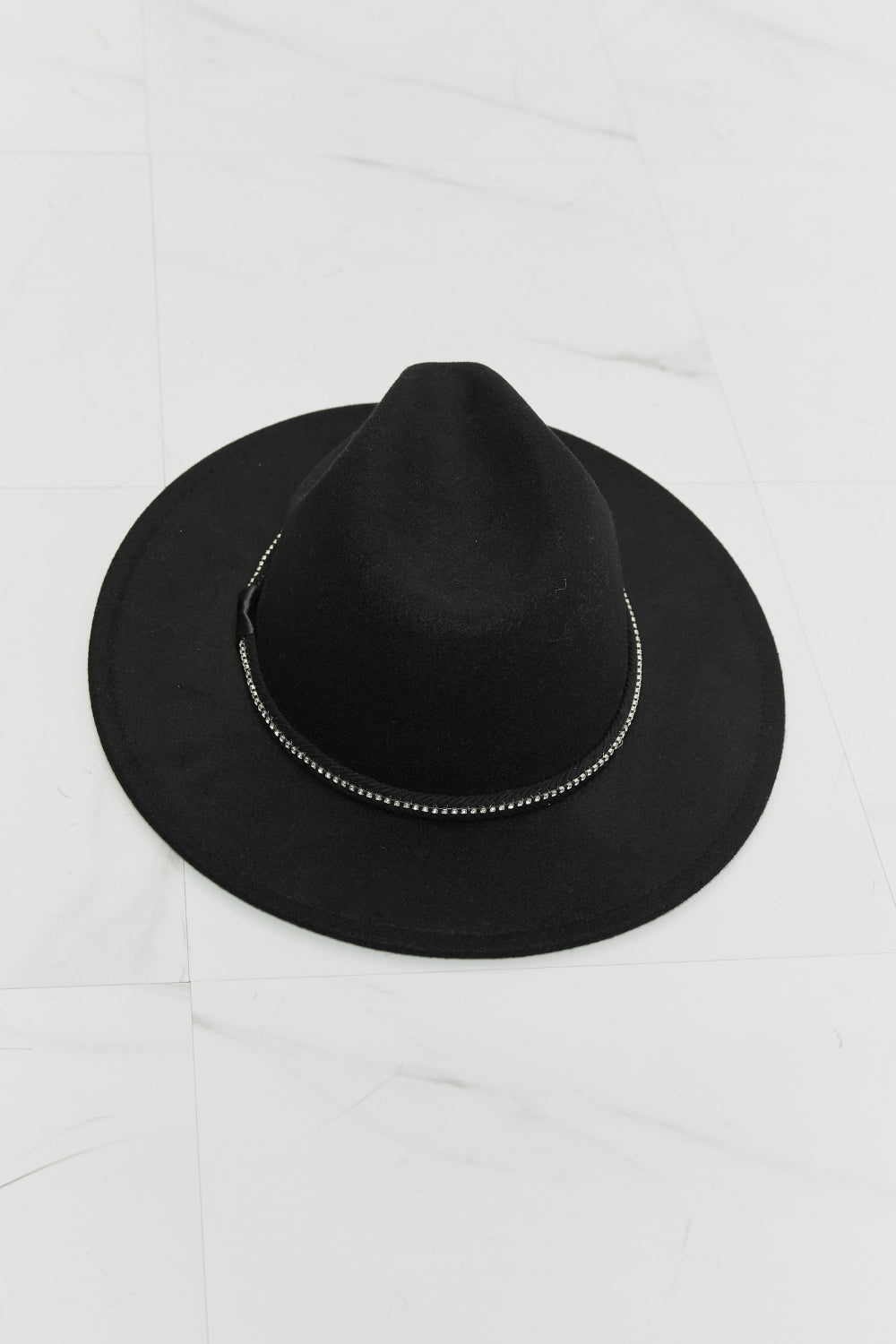 Stylish Black Mini Rhinestone Fedora Hat to Bring Back the Fame