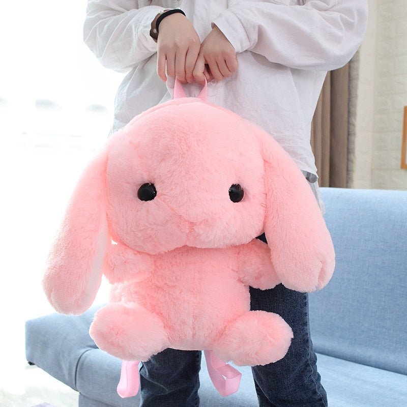 Adorable Furry Bunny-Shaped Backpack for Children's School Use