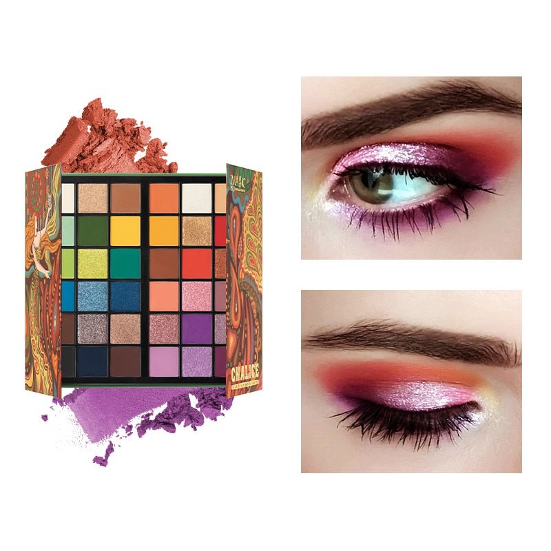 IMAGIC Professional 36 - Color Cosmetic Eyeshadow Palette with Matte, Pearlescent, Glitter, and Metallic Gloss Nude Eye Pigments
