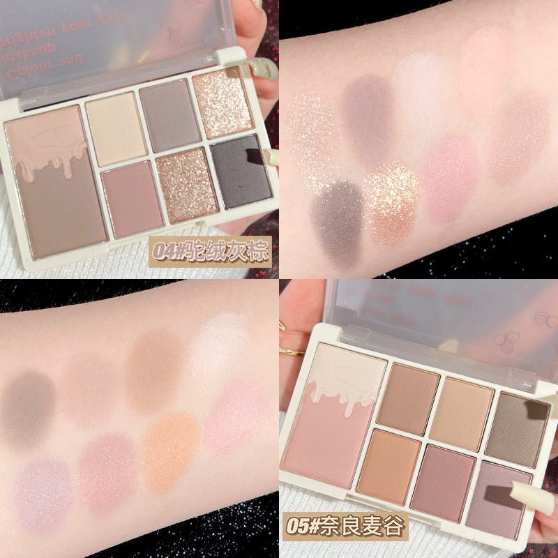 Xixi Glittery 7 - Color Eyeshadow Palette with Matte and Shimmer Finishes for Long - Lasting, Waterproof, and Eye - Brightening Makeup Cosmetics