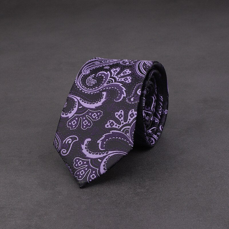 Adult Men's 7cm Paisley Pattern Silk-Polyester Formal Necktie