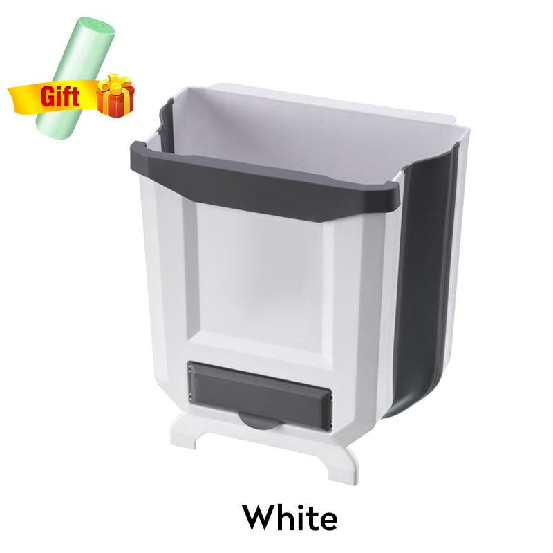Folding and Wall-Mounted Kitchen and Car Trash Can - Recyclable Waste Bin for Various Spaces