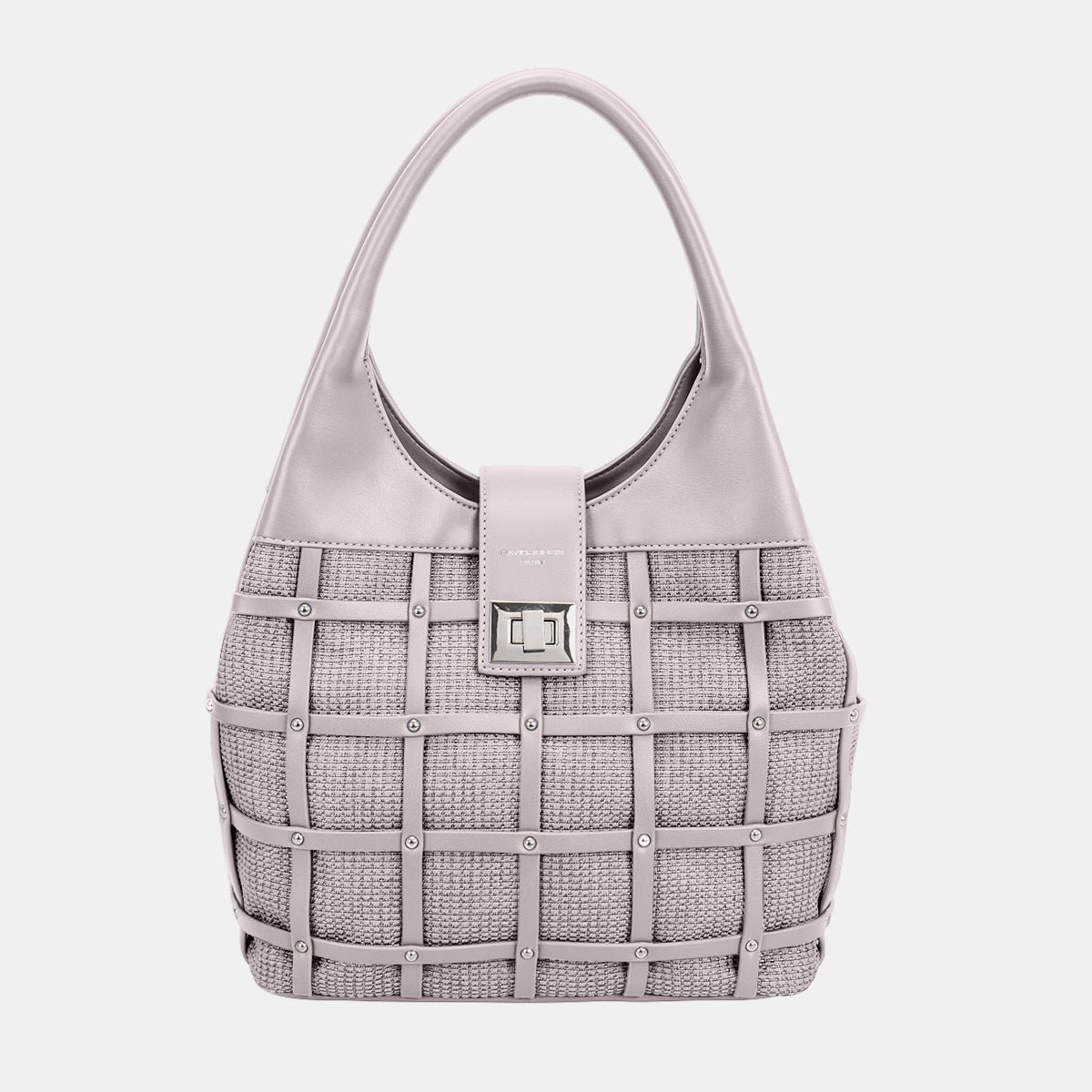 Stylish David Jones Rivet-Adorned Medium-Sized Decorative Handbag for Fashionable Women