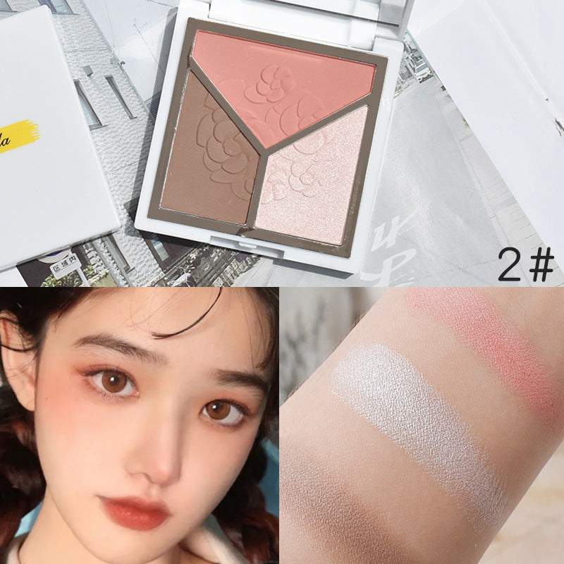 Matte 3 - in - 1 Face Contouring Palette for Nose Shadow and Face Shimmer